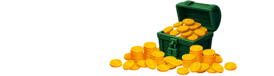 Treasure chest and coins for top tier commissions